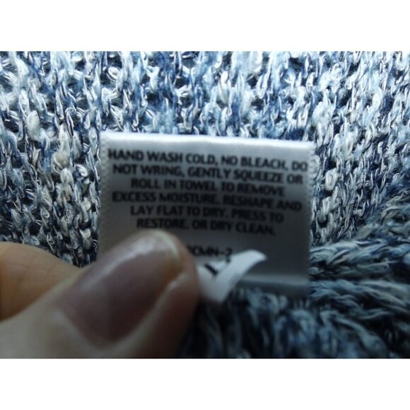 Eileen Fisher S Blue Tweed Knit Short Sleeve Scoop Neck Cropped Sweater - Picture 6 of 6